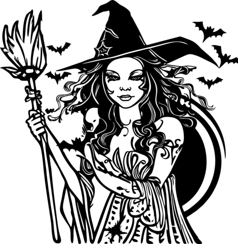 Halloween Witch Coloring Page